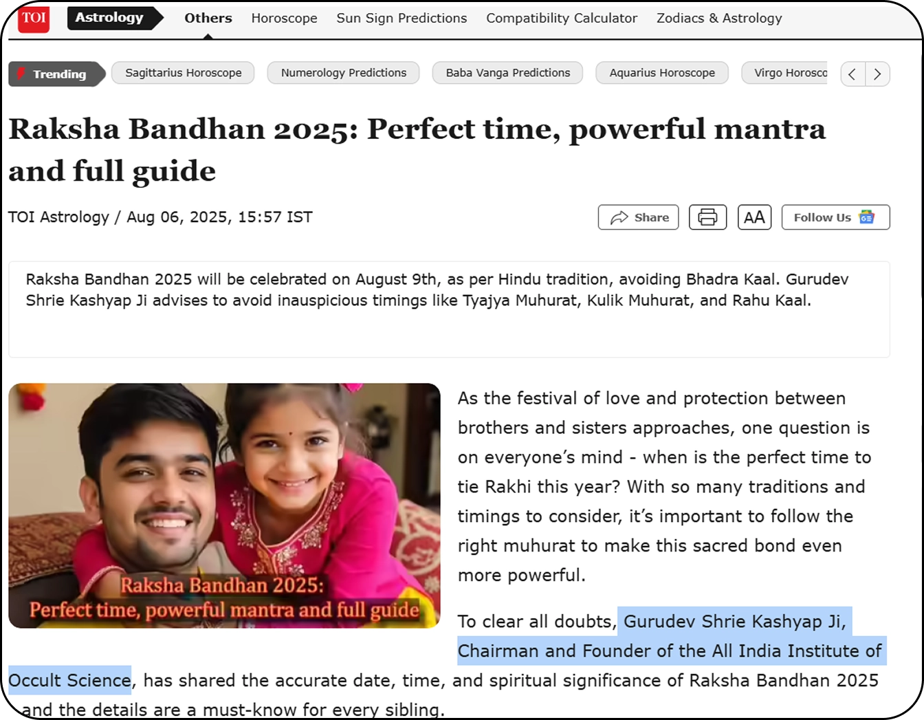 TOI Article